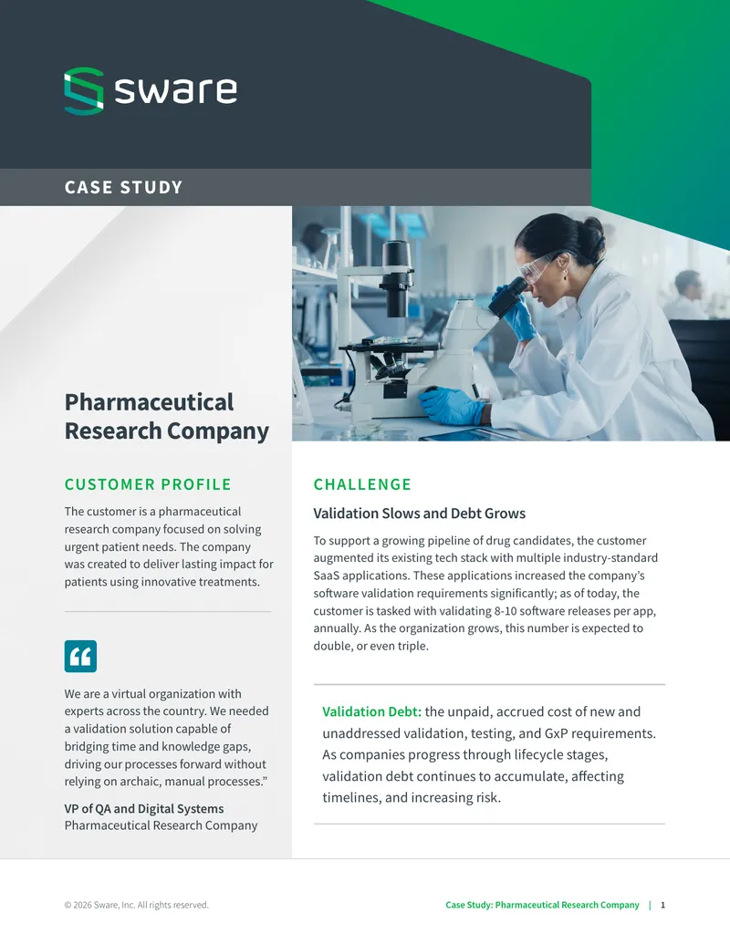 Validation Process Automation in Pharmaceutical Research