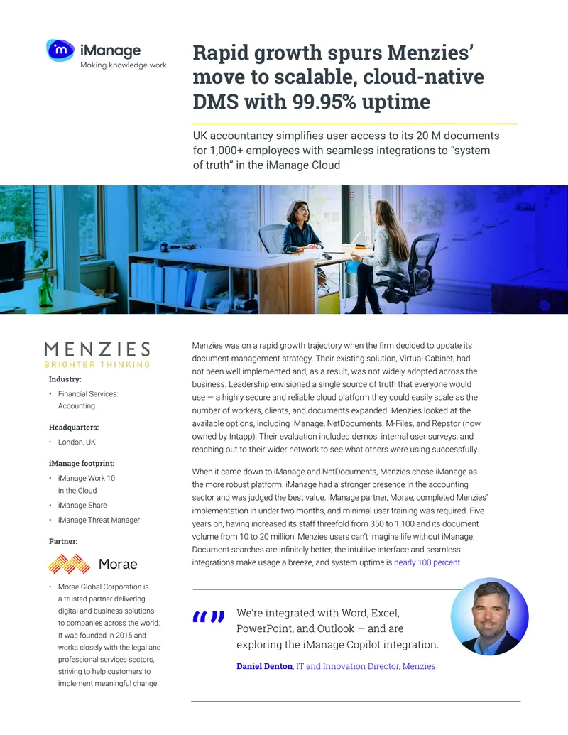 Menzies Cloud Document Management System Implementation