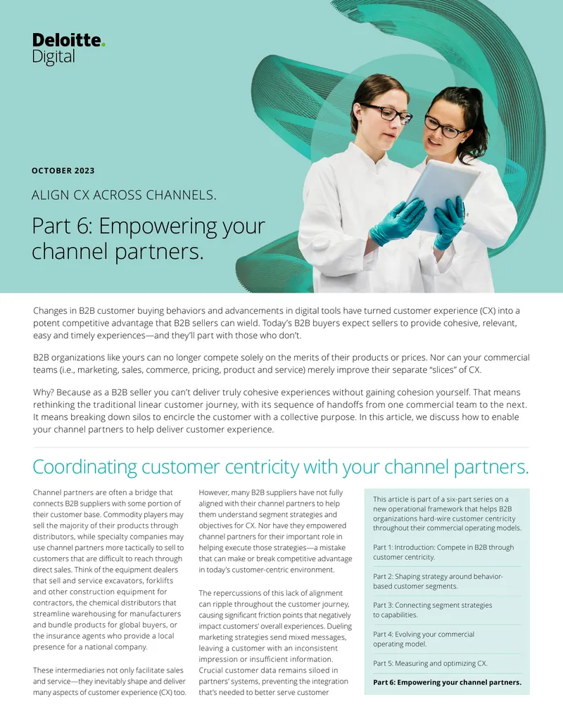 Empowering Channel Partners for Customer Experience