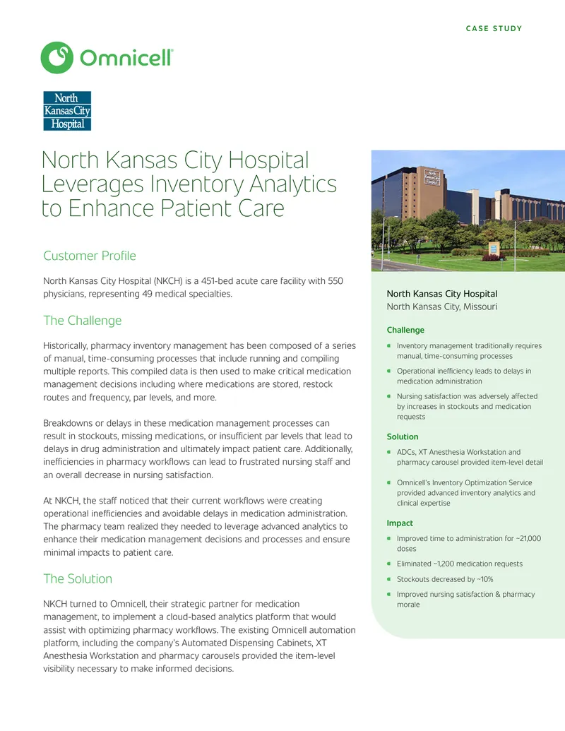 North Kansas City Hospital Inventory Management Case Study