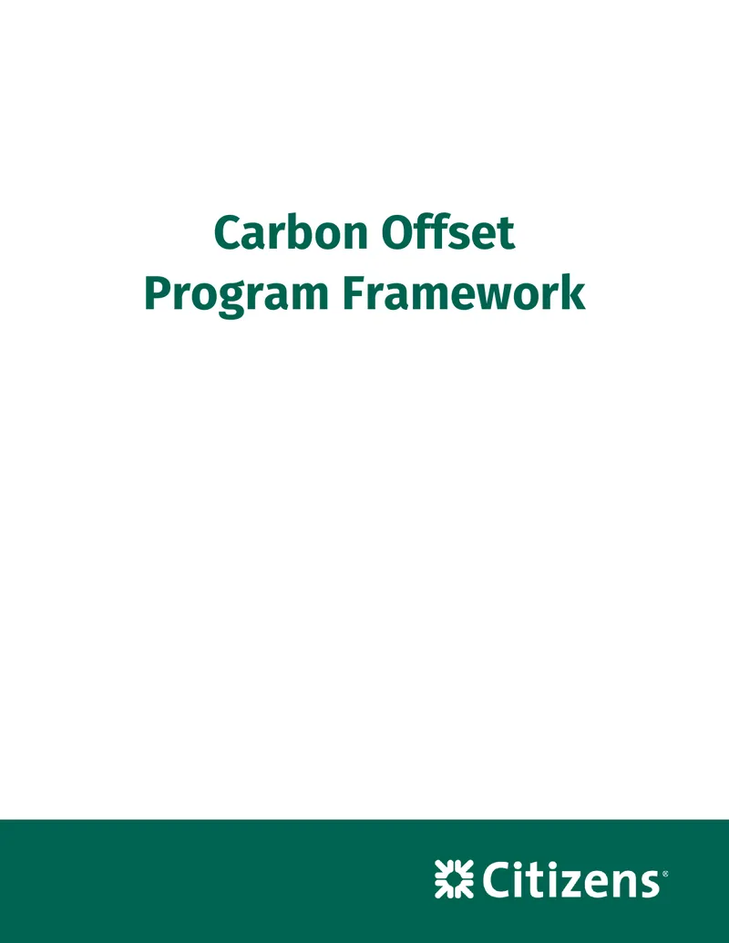 Citizens Carbon Offset Program Framework