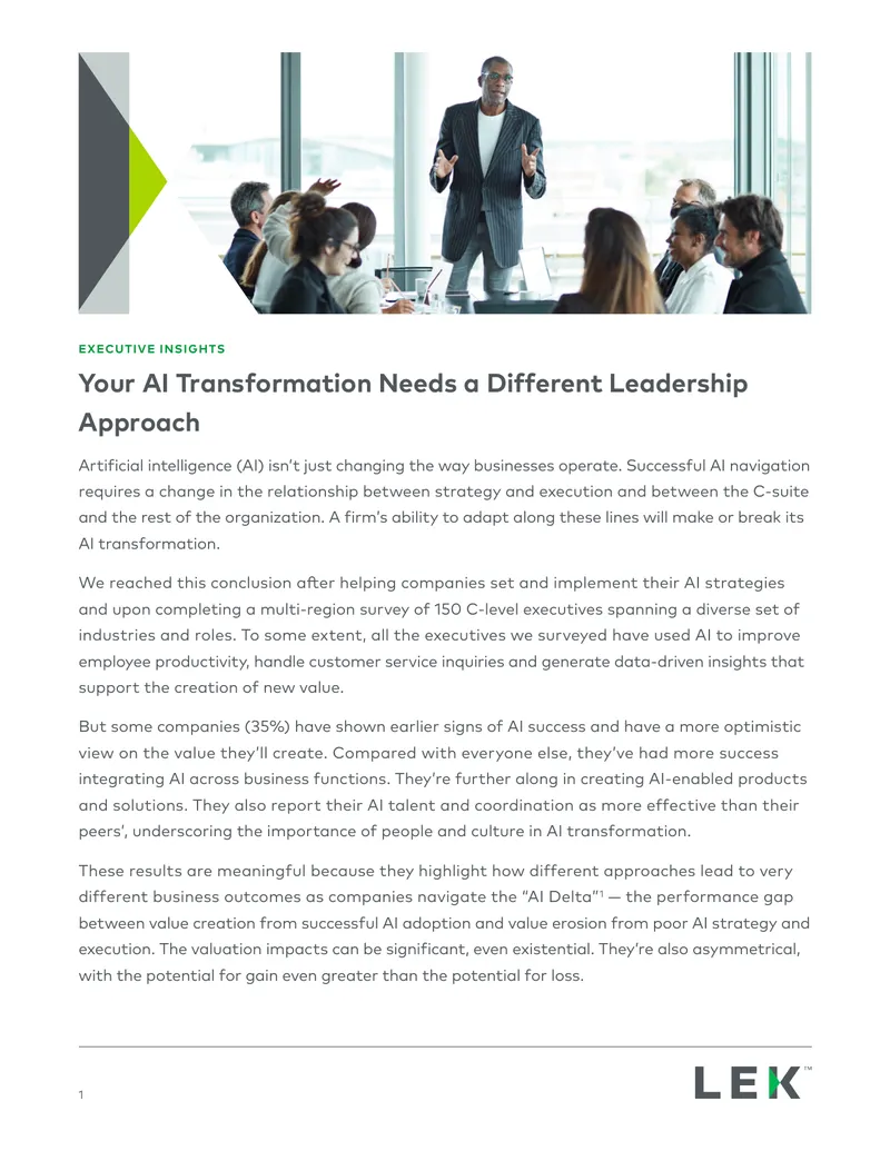 AI Transformation Leadership Approach Insights