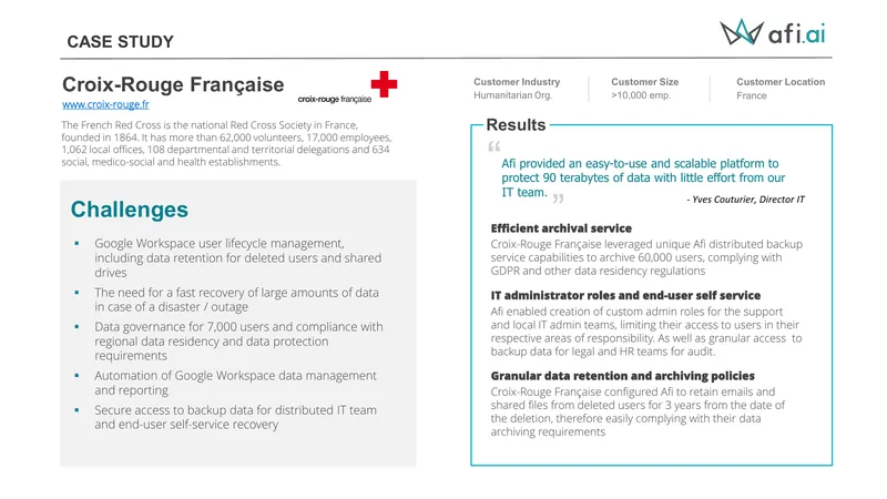 Croix-Rouge Française Data Archiving Case Study