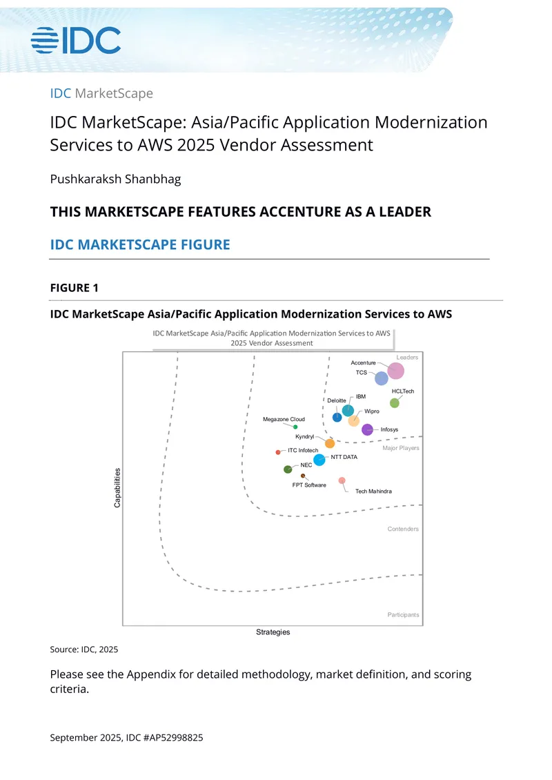 Asia/Pacific Application Modernization Services to AWS Vendor Assessment