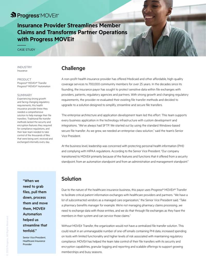 Insurance Provider Enhances File Transfer Operations