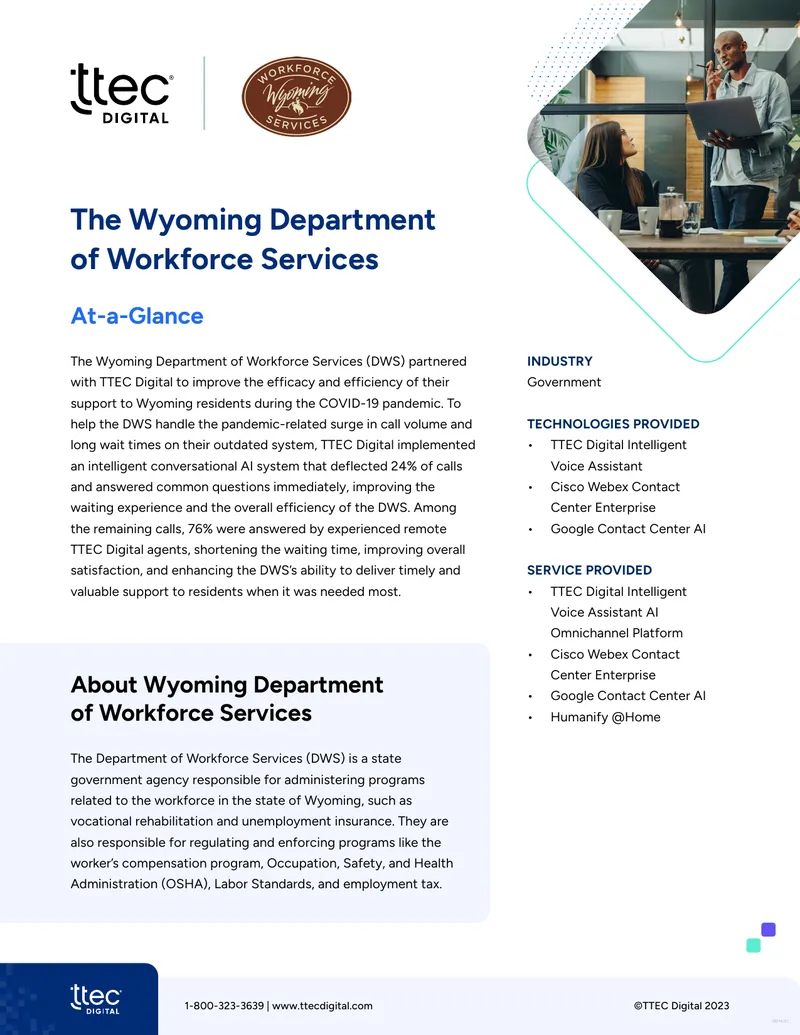 Wyoming Department of Workforce Services Contact Center Enhancement