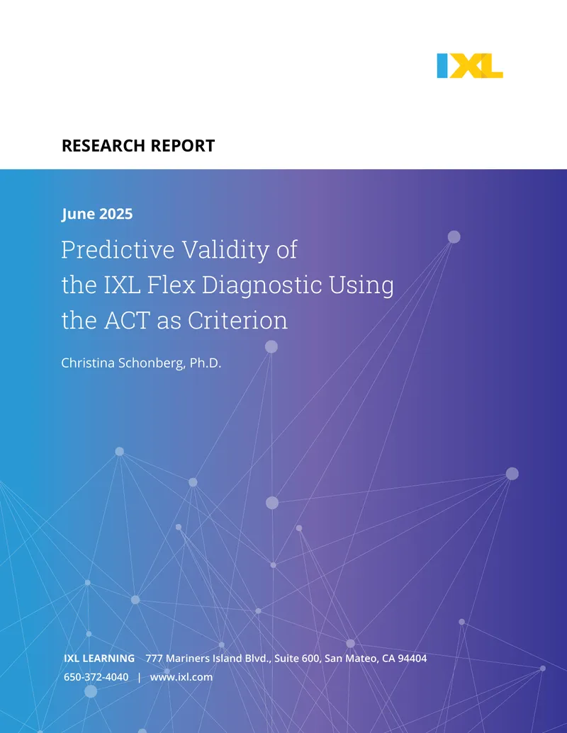 Predictive Validity of the IXL Flex Diagnostic Using the ACT