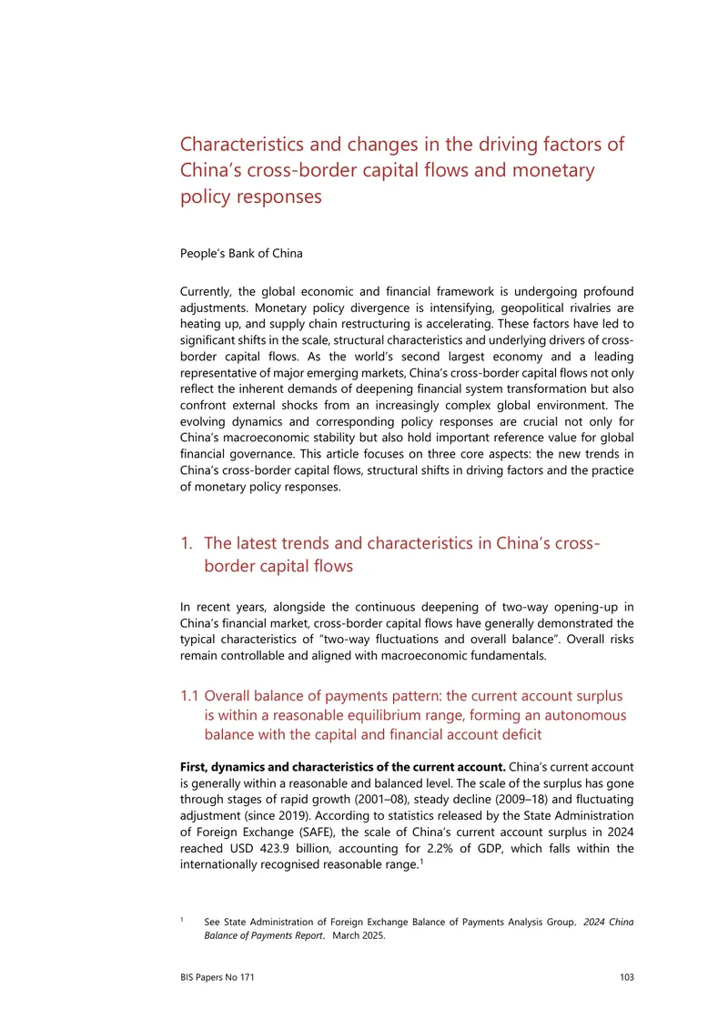 China's Cross-Border Capital Flows and Monetary Policy