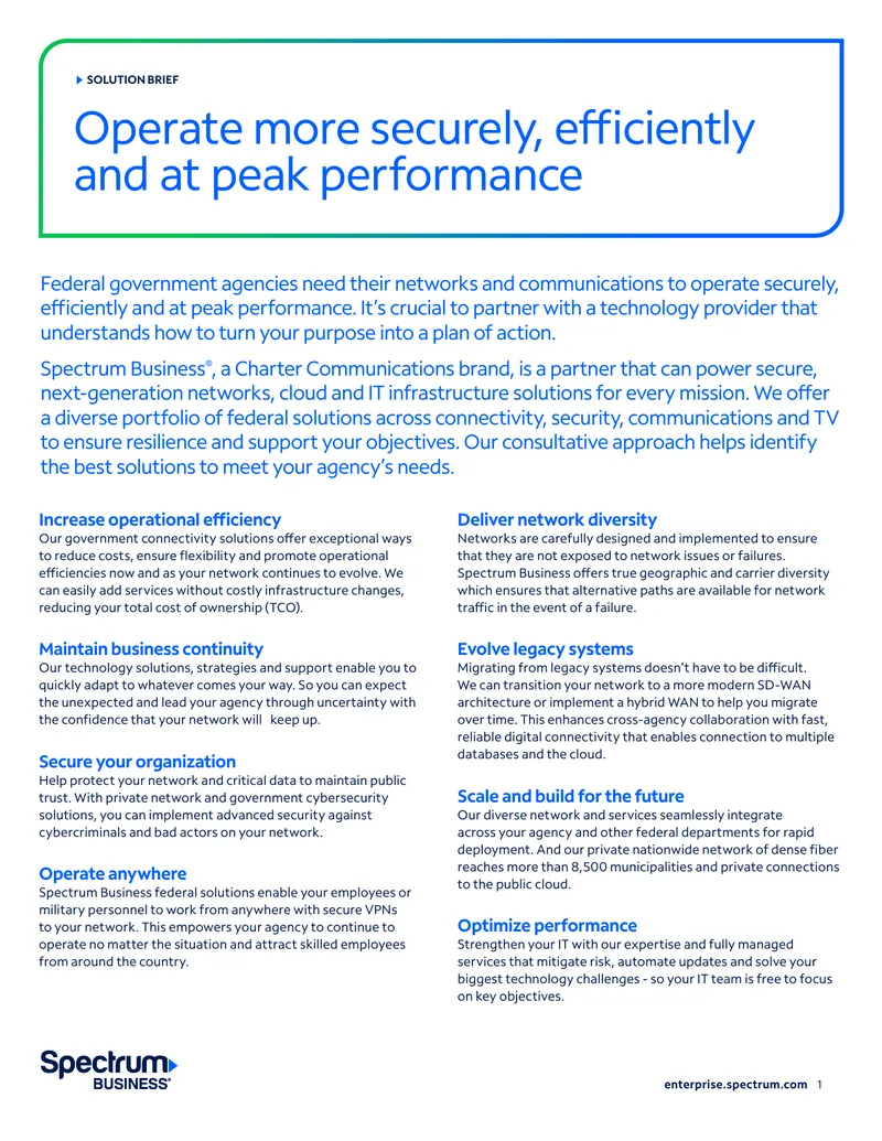 Federal Government Connectivity Solutions Overview