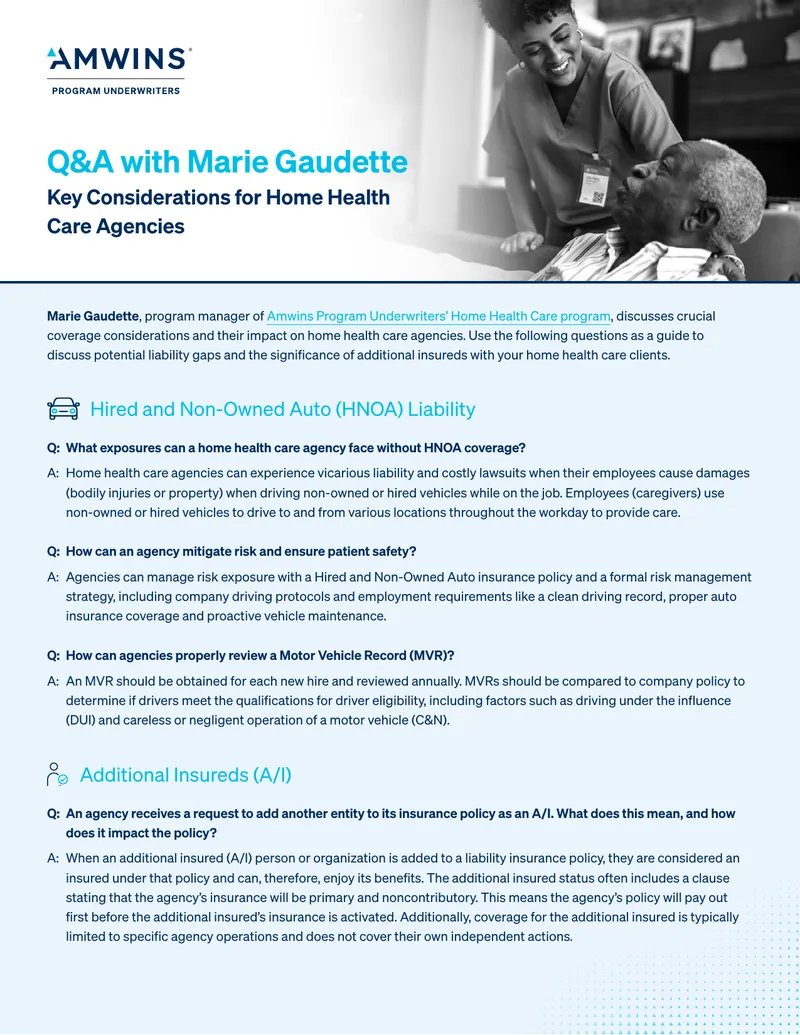 Coverage Considerations for Home Health Care Agencies