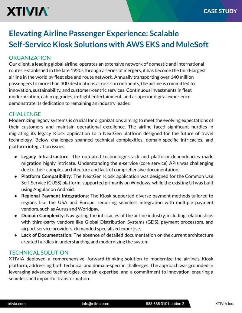Airline Kiosk Modernization with AWS EKS and MuleSoft