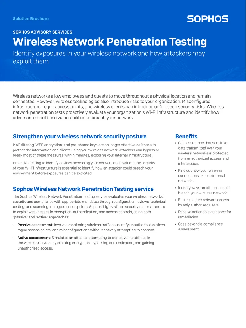 Wireless Network Penetration Testing Service Overview