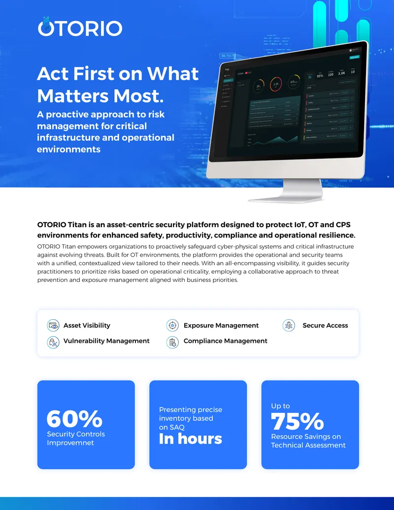 OTORIO Titan Asset-Centric Security Platform Overview