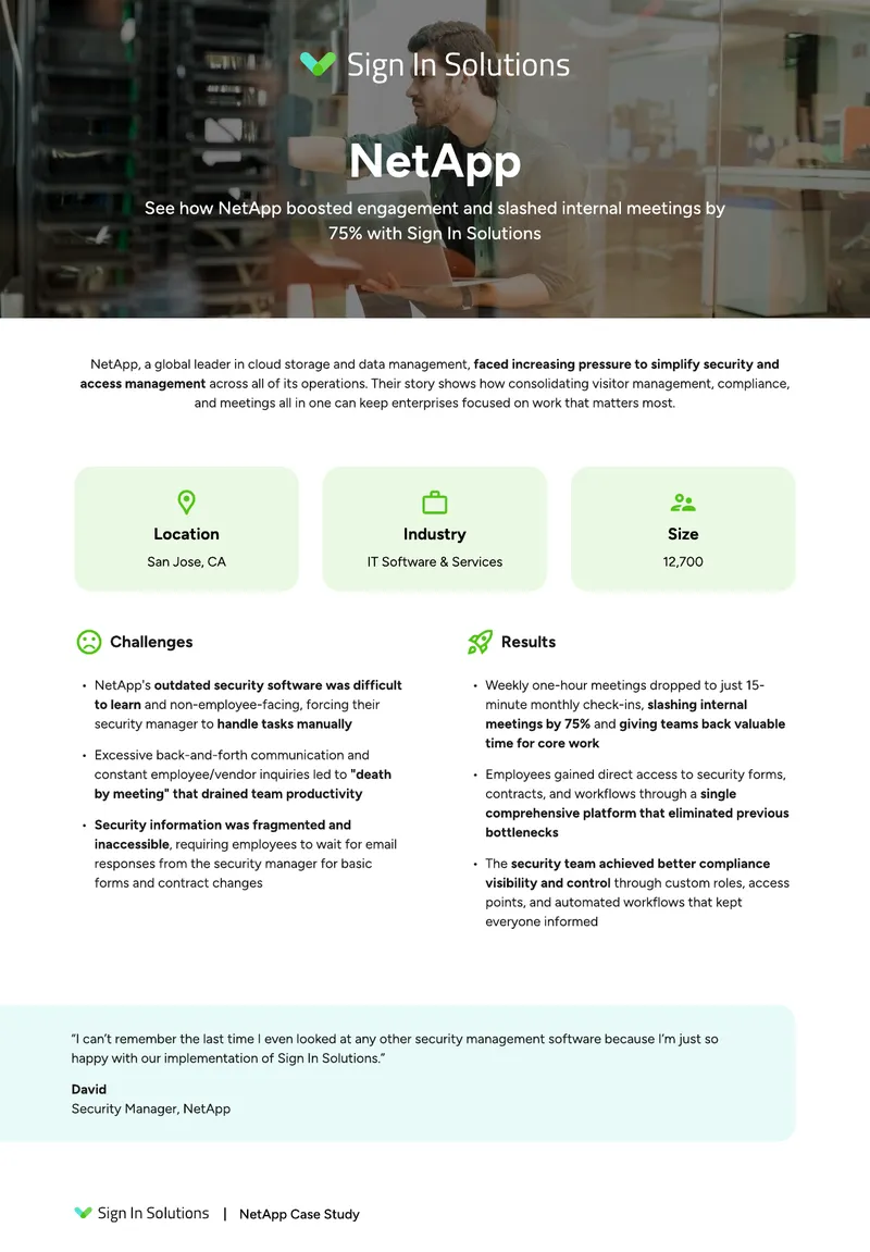 NetApp Security Management Improvement Case Study