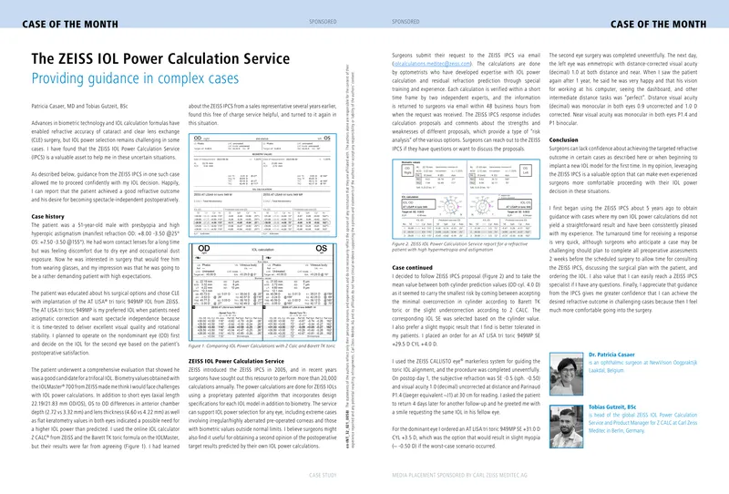ZEISS IOL Power Calculation Service Case Study