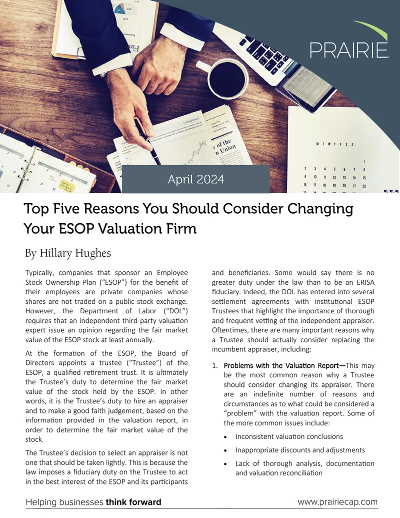 Considerations for Changing ESOP Appraisers