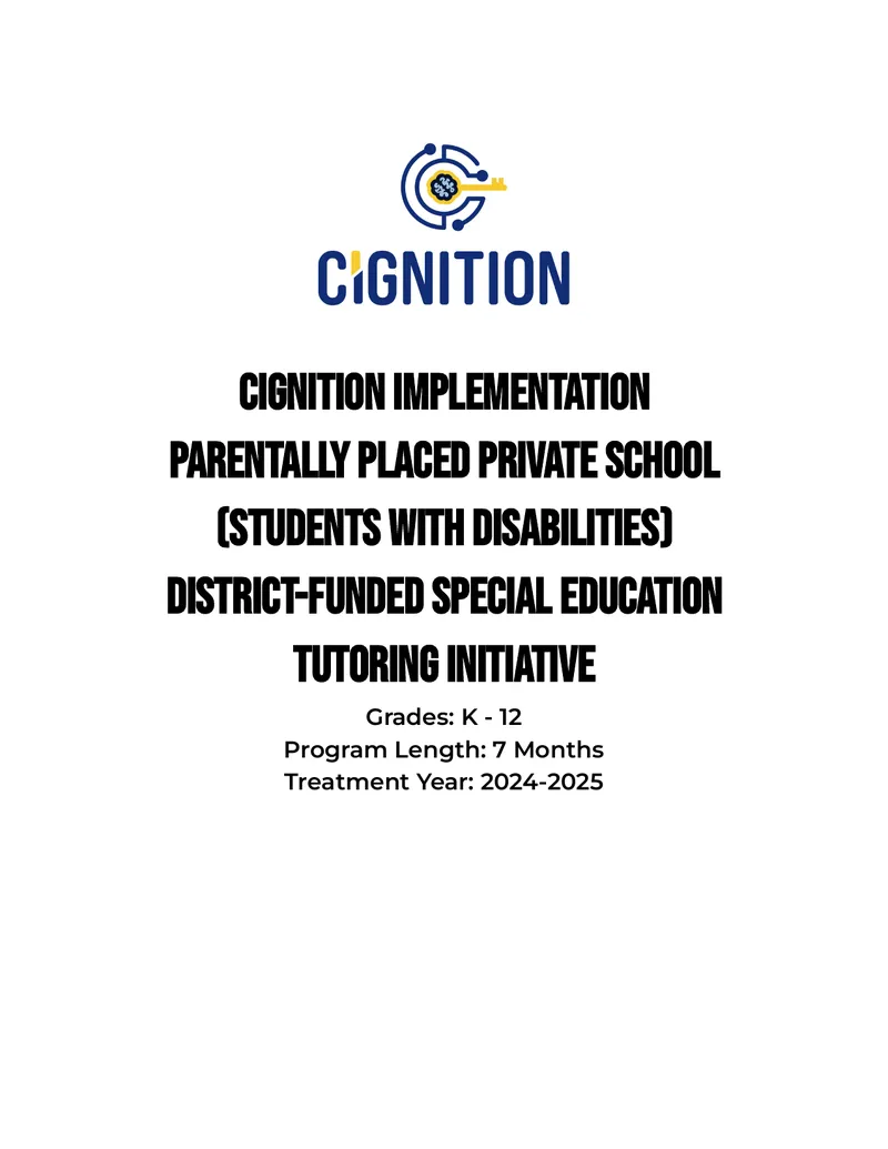 Cignition Tutoring Initiative Implementation Report