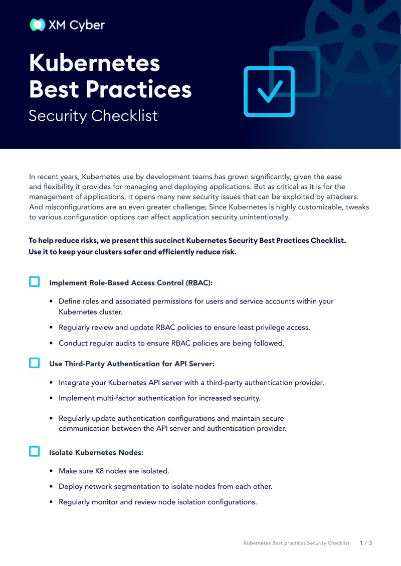 Kubernetes Security Best Practices Checklist
