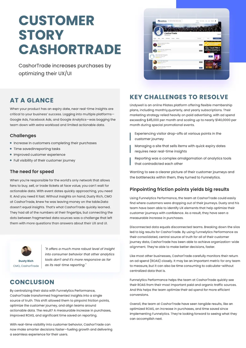 CashorTrade Optimizes Customer Journey with Funnelytics