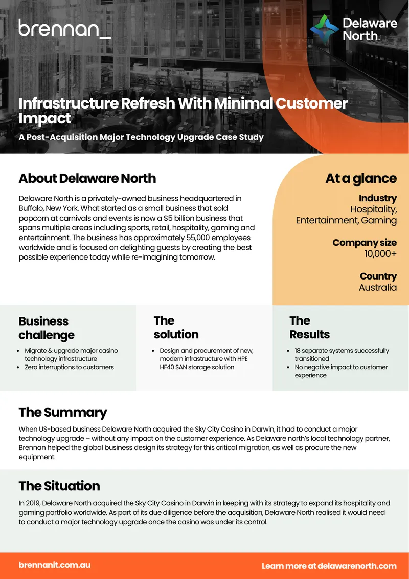 Infrastructure Refresh Case Study for Delaware North