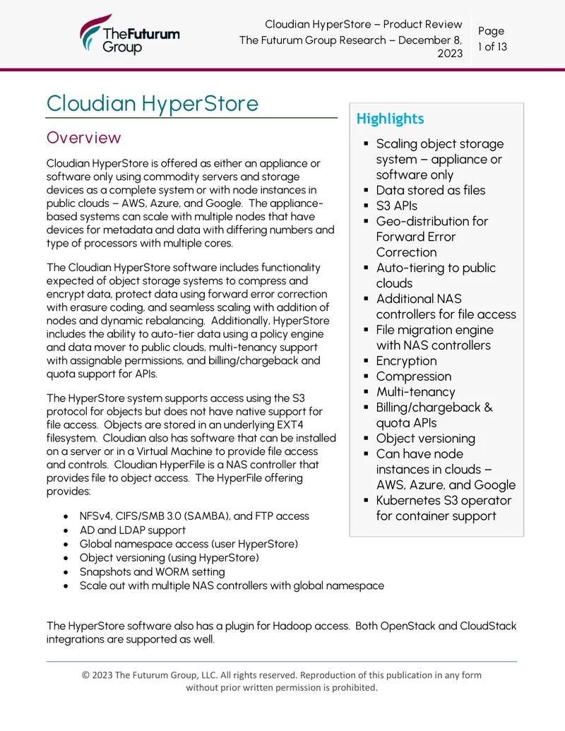 Cloudian HyperStore Product Review