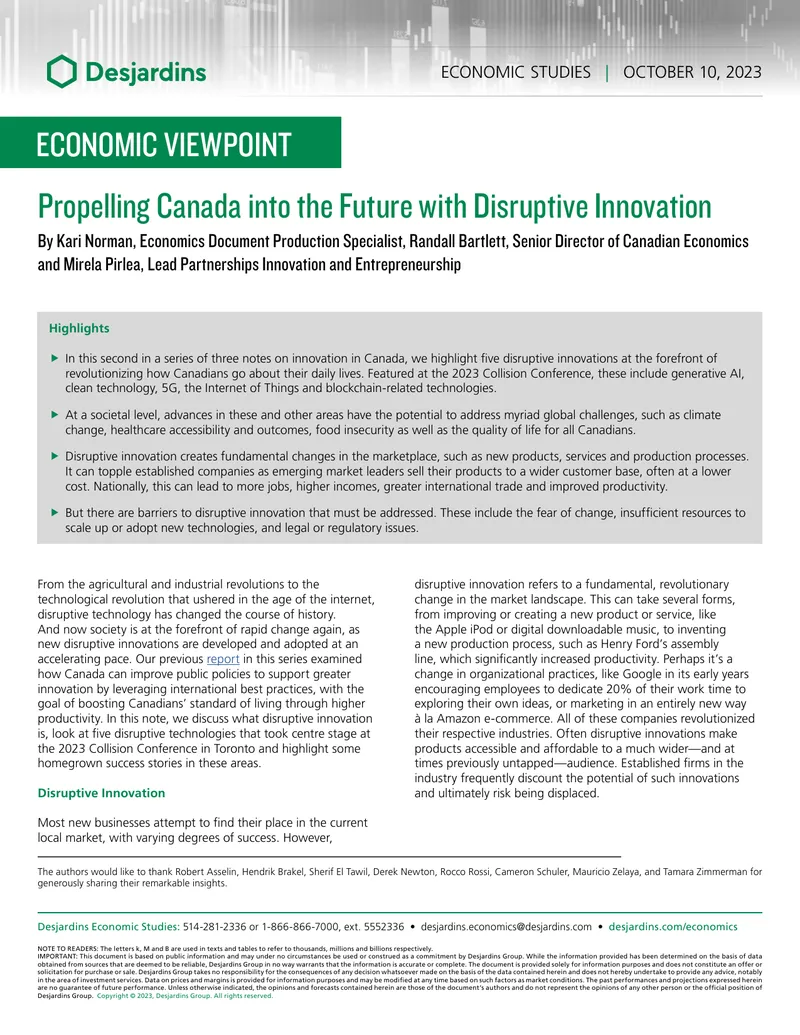 Disruptive Innovation and Its Impact on Canada