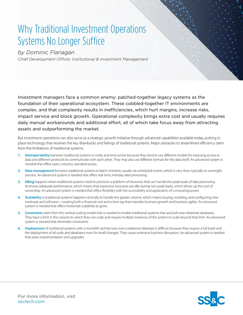 Challenges of Traditional Investment Operations Systems preview page 1