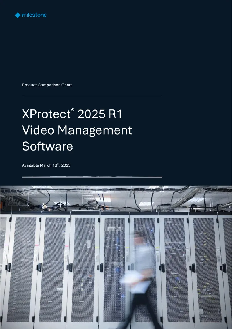 XProtect Video Management Software 2025 R1 Product Comparison