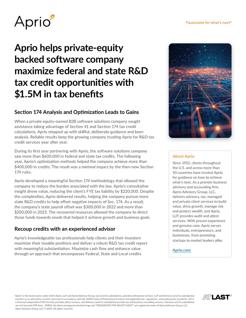 R&D Tax Credit Optimization for Software Companies