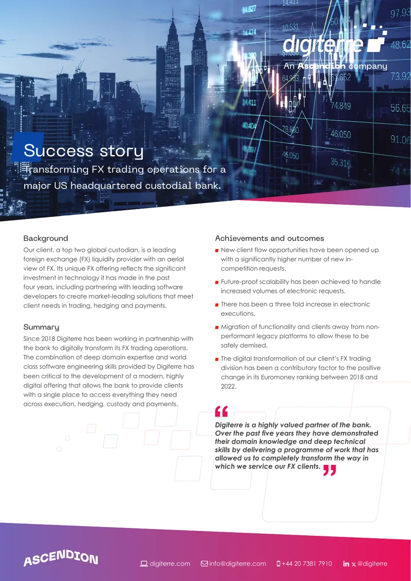 Digital Transformation of FX Trading Operations