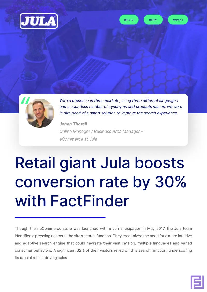 Jula's Enhanced Search Functionality with FactFinder