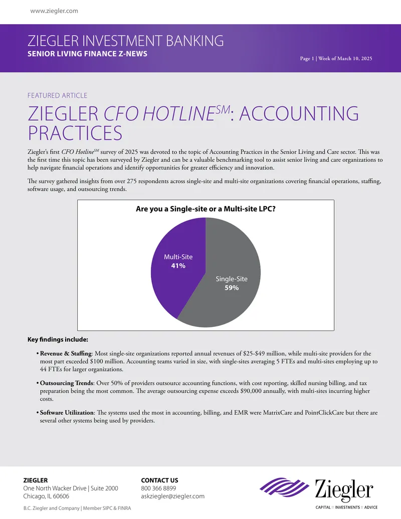 CFO Hotline Survey on Senior Living Accounting Practices