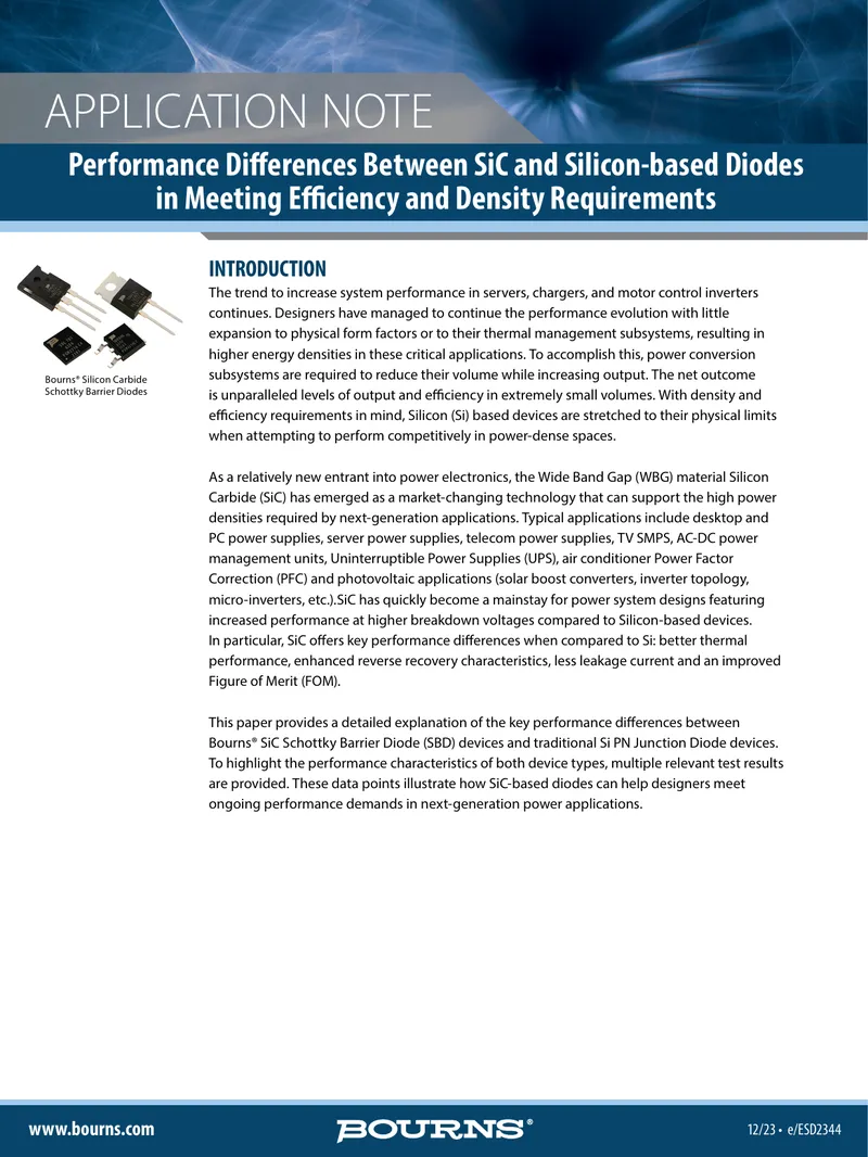 Performance Differences Between SiC and Silicon-based Diodes