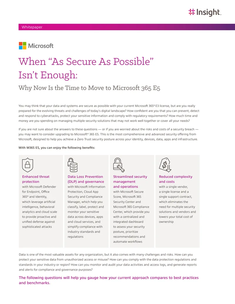 Transitioning from Microsoft 365 E3 to E5 for Enhanced Security
