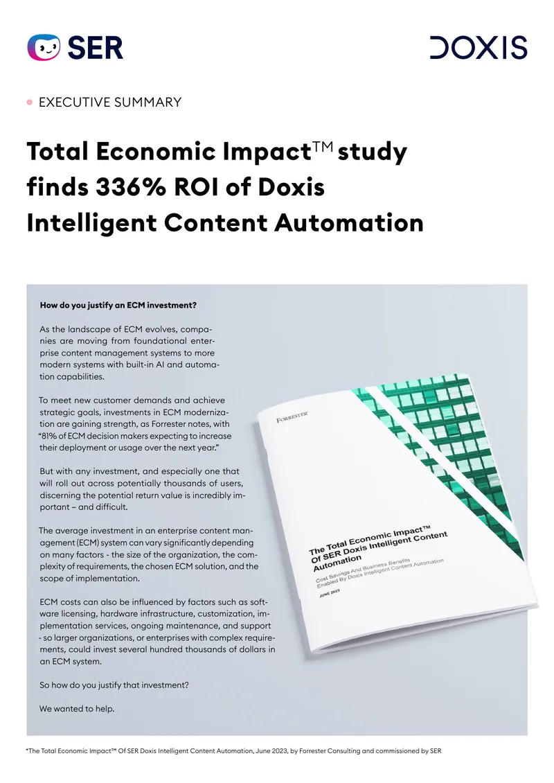 Total Economic Impact Study of Doxis Intelligent Content Automation