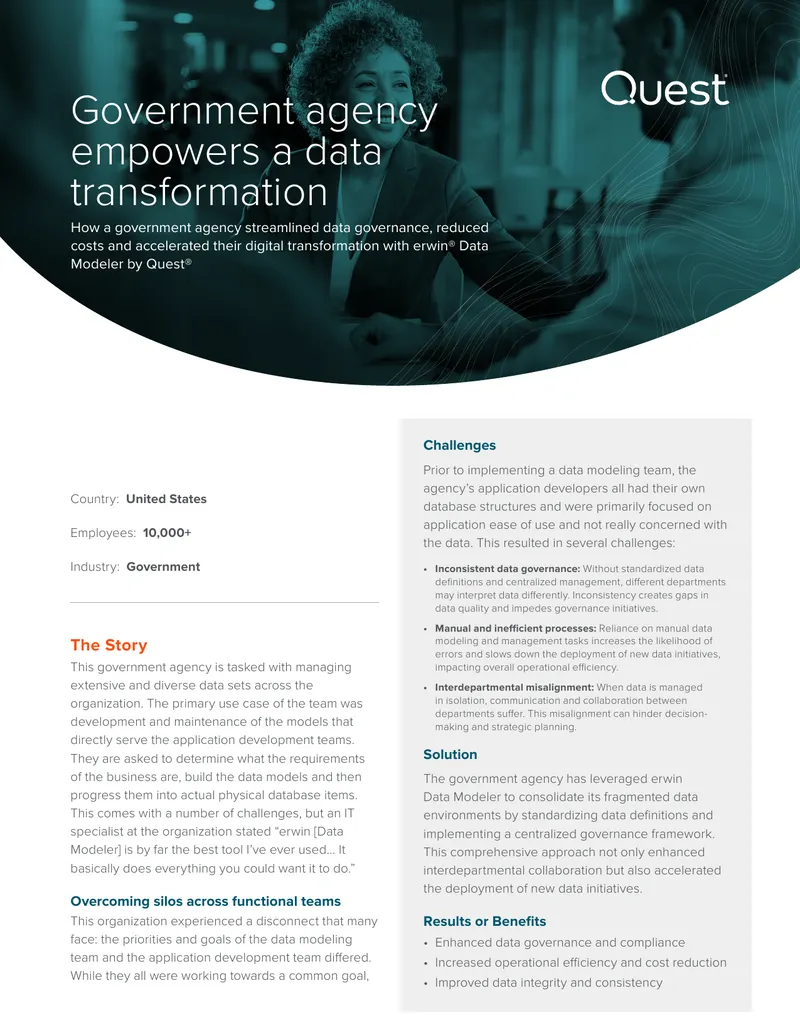 Government Agency Data Governance Improvement Case Study