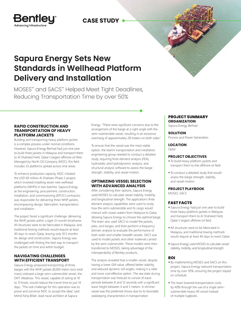 Sapura Energy Case Study on Wellhead Platform Delivery preview page 1