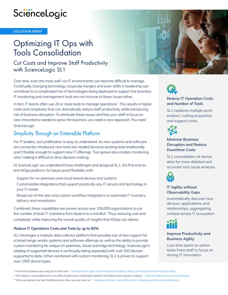 IT Operations Tool Consolidation Solution Brief