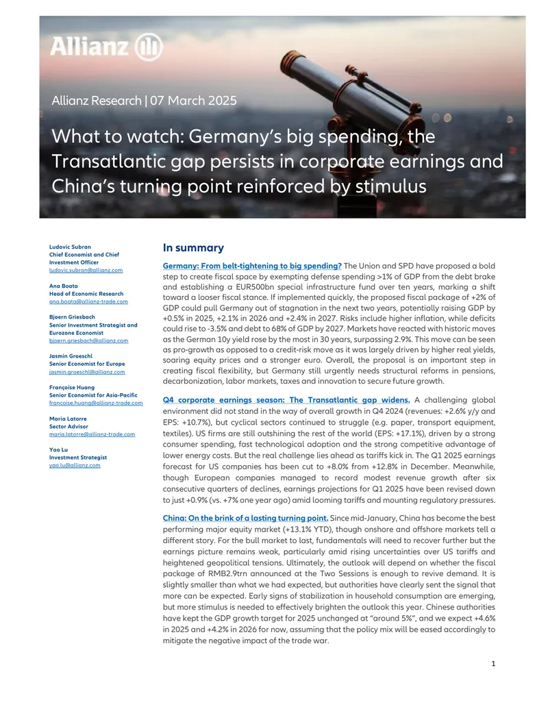 Germany's Fiscal Policy and Economic Outlook preview page 1