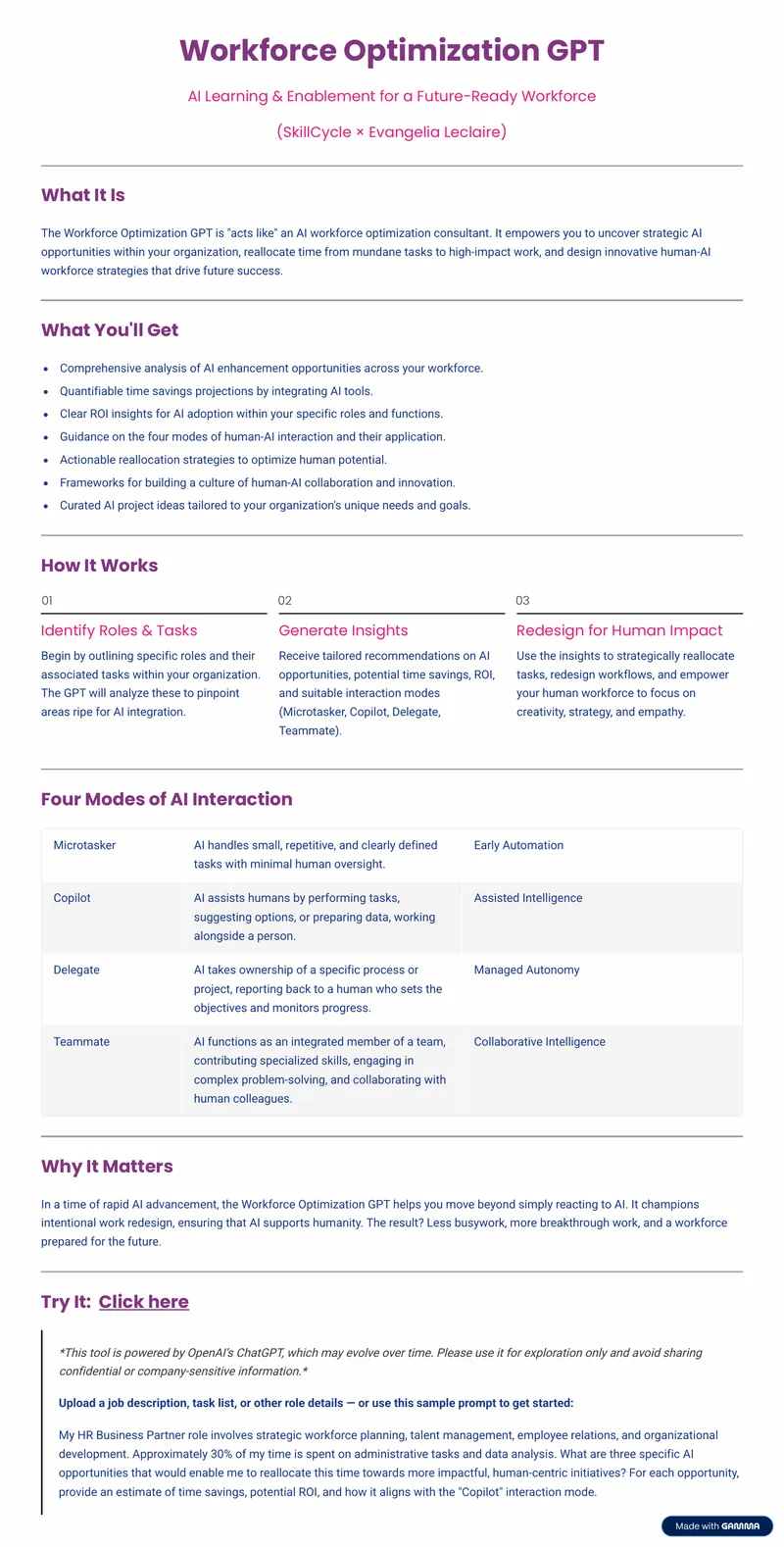 Workforce Optimization AI Consultant Framework