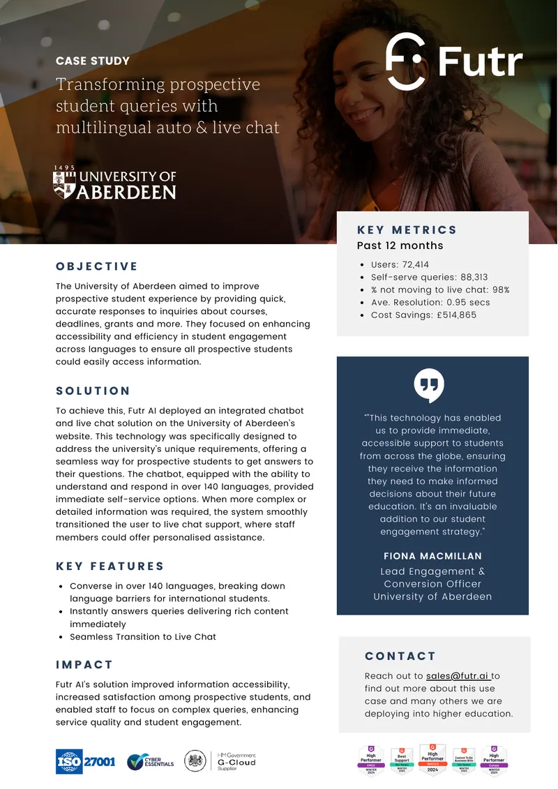 Transforming Prospective Student Queries with Multilingual Chat Solutions