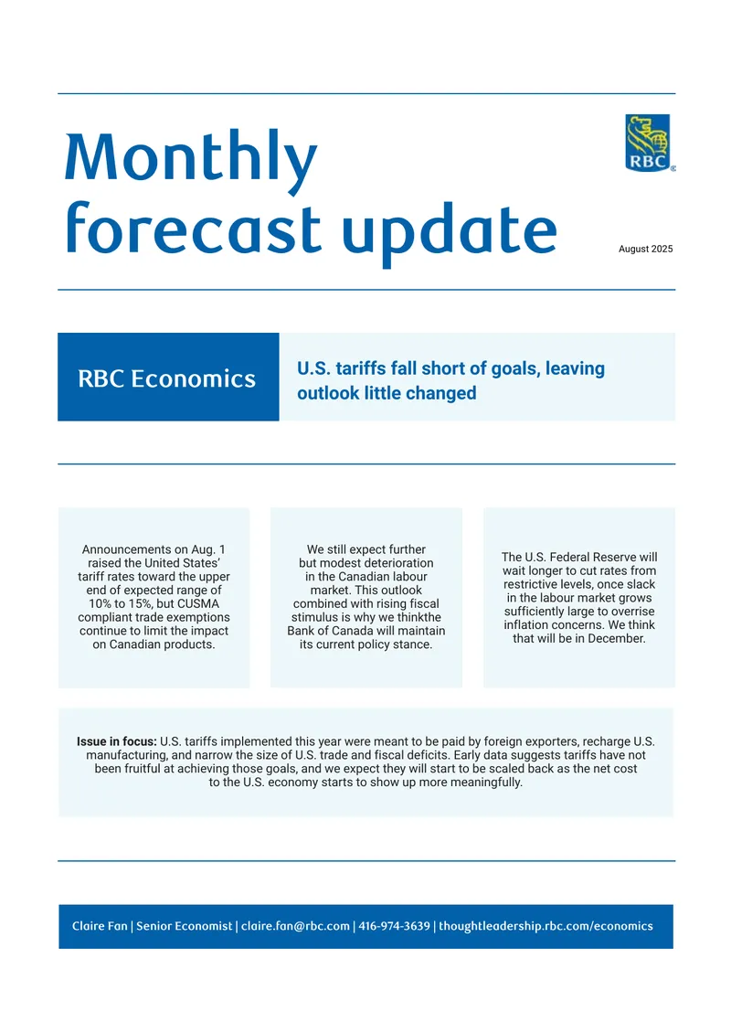 Monthly Economic Forecast on U.S. Tariffs and Trade