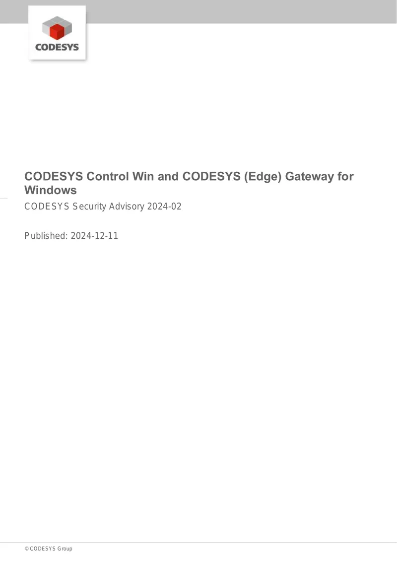 CODESYS Security Advisory 2024-02