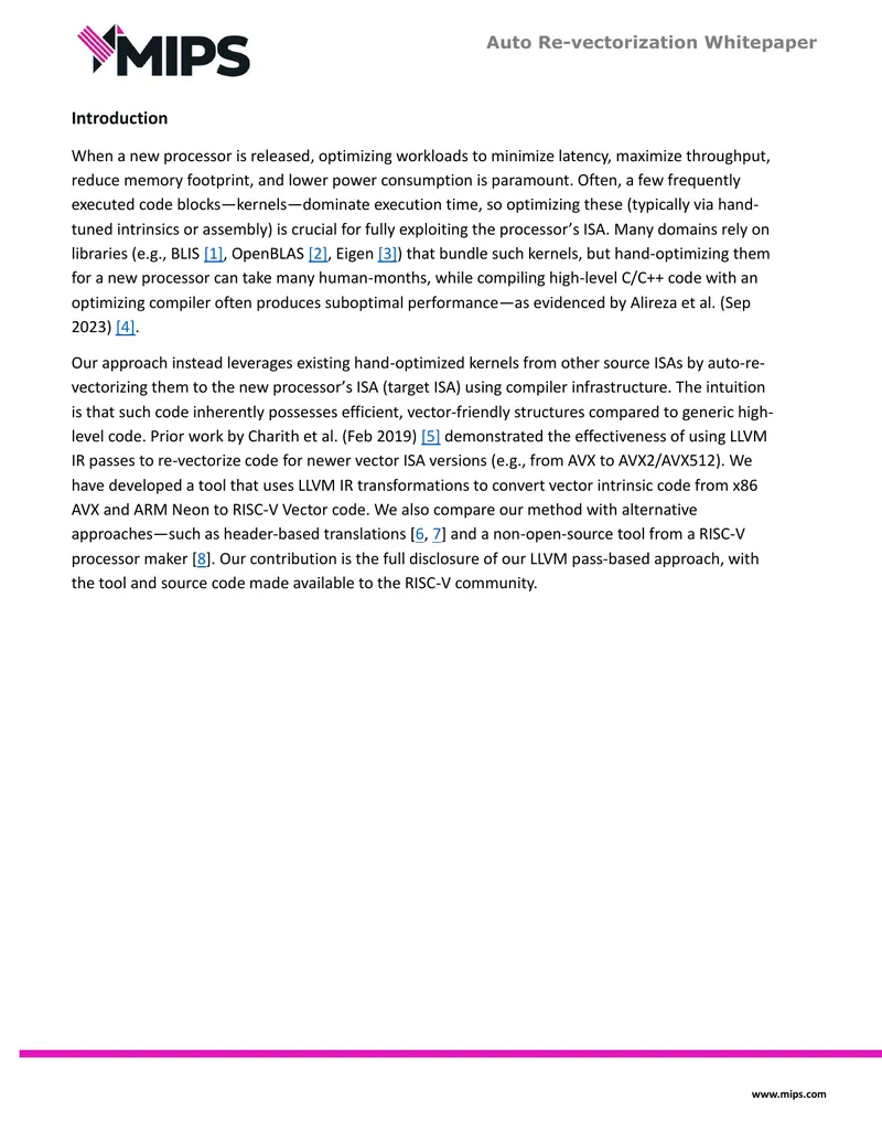 Auto Re-vectorization Methodology and Performance Analysis