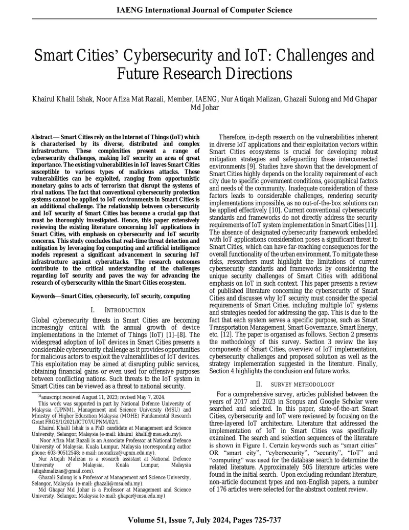 Cybersecurity Challenges in Smart Cities and IoT preview page 1