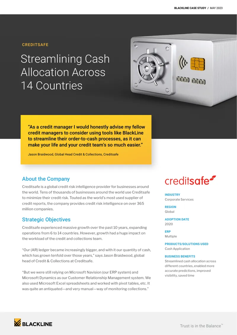 Creditsafe Cash Allocation Process Improvement Case Study