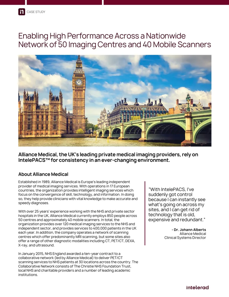 Alliance Medical Case Study on IntelePACS Deployment