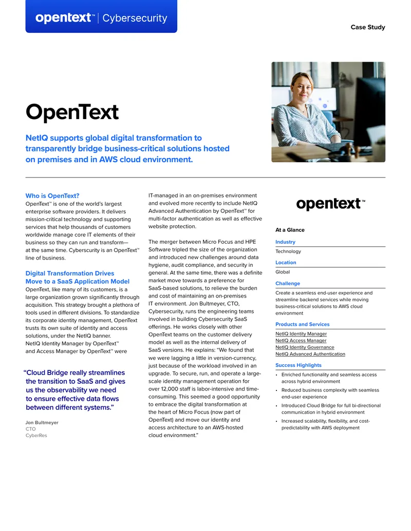 OpenText Identity Governance Cloud Transition Case Study