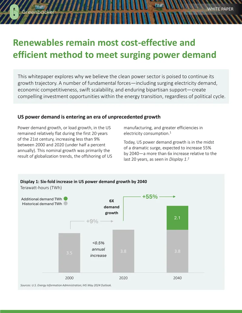 Renewable Energy's Role in Meeting Power Demand Growth