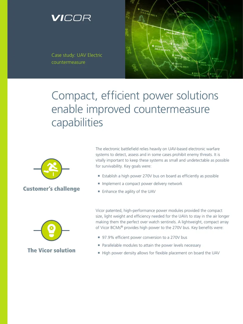 UAV Electric Countermeasure Power Solutions Case Study